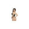 Bustier en résille noire sans bretelles et string assorti 